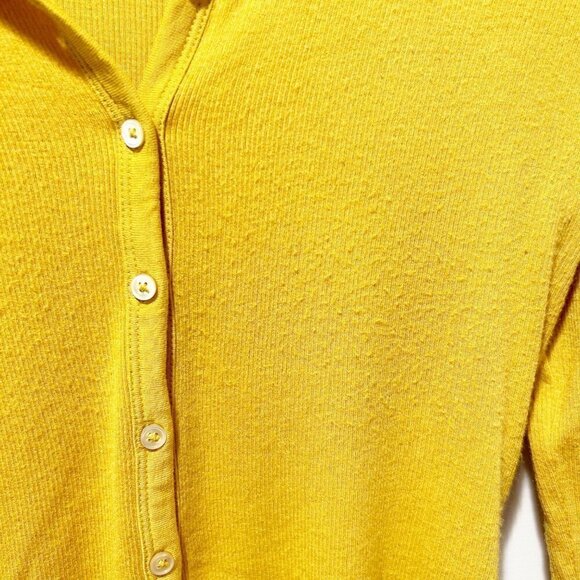 🌷SALE Wilfred Aritzia Oceane Ribbed Shirt Size XS Yellow Modal Soft - Picture 8 of 16
